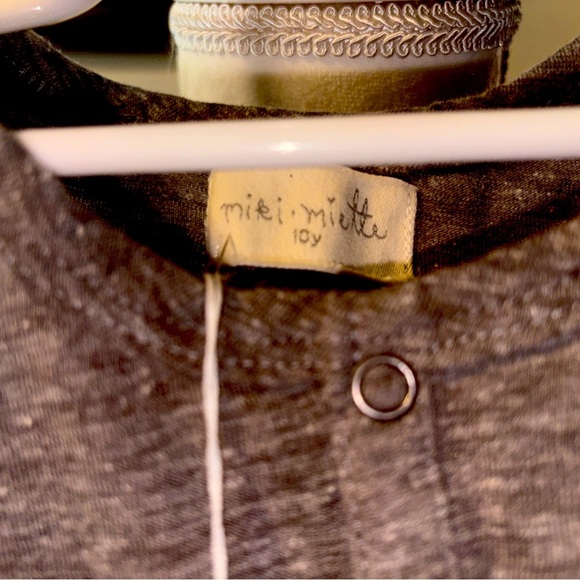 Nordstrom Miki Miette Gray Blouse ~ Size - 10Y Short Sleeve - Picture 3 of 9